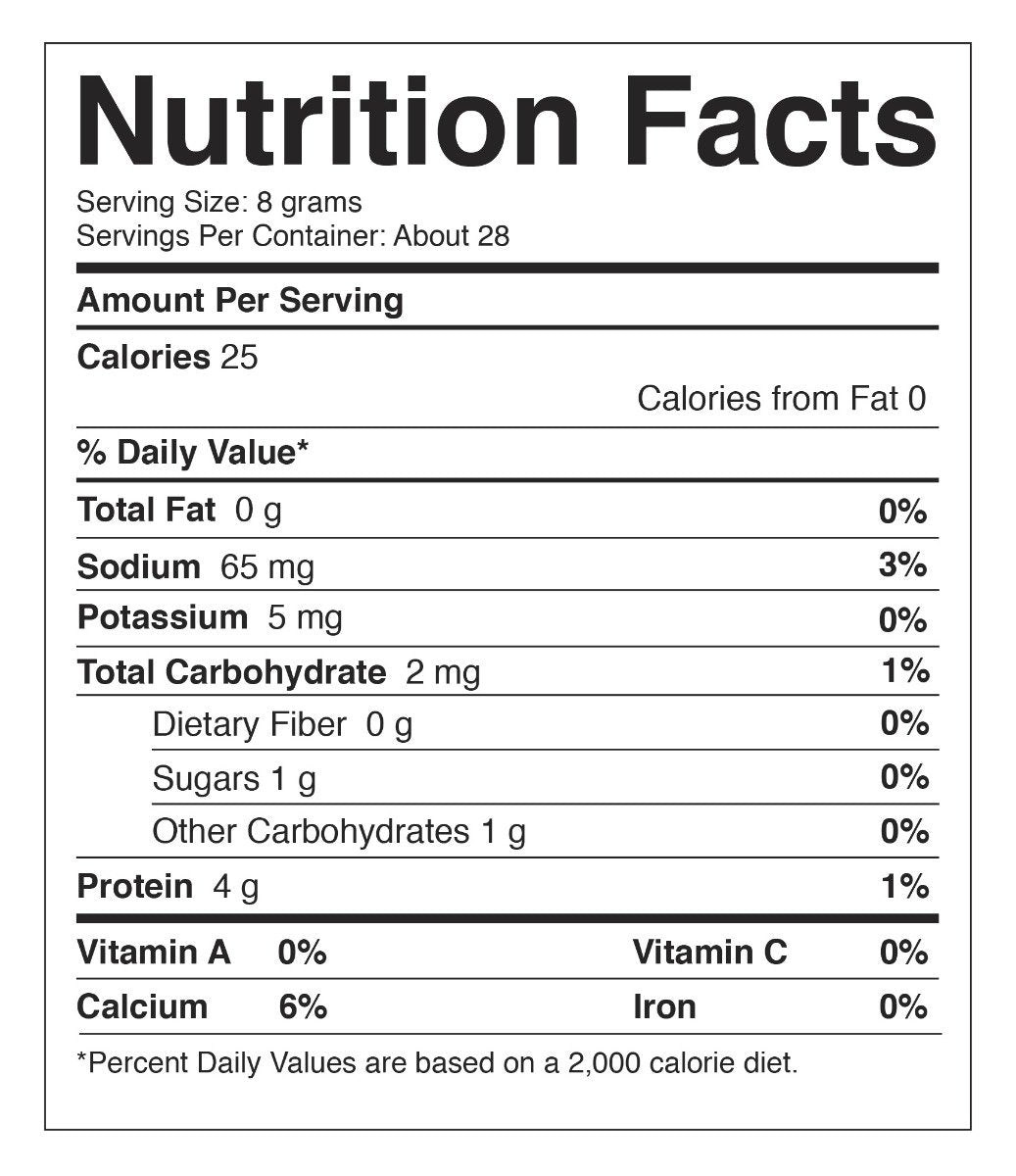 Nutrition facts for Golden Nest Premium Gold Bird’s Nest AAA – 227 Grams (8 Oz.). Gold birds nest for mom